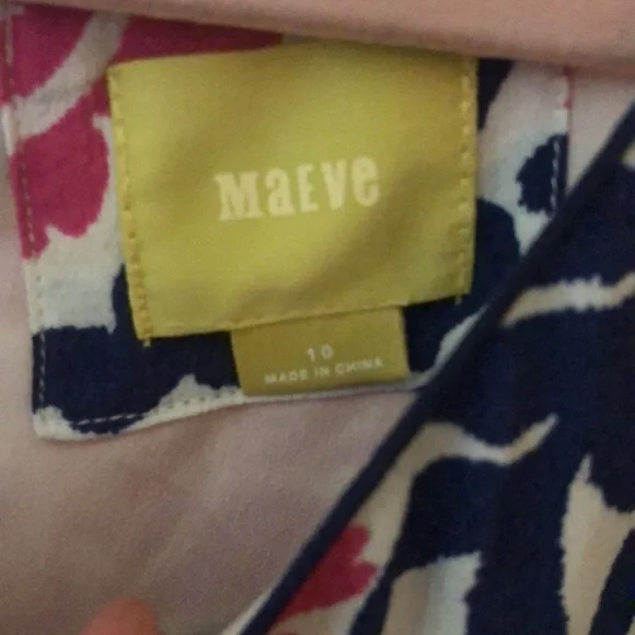 Maeve Anthropologie Peralta pink bird dress 10 EUC - Picture 3 of 6